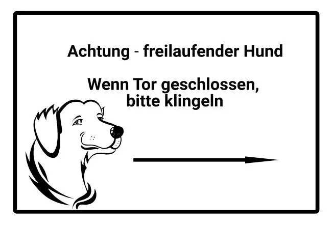 Warnschild Zutritt verboten Warnung - Zutritt verboten Achtung freilaufender Hund Bild