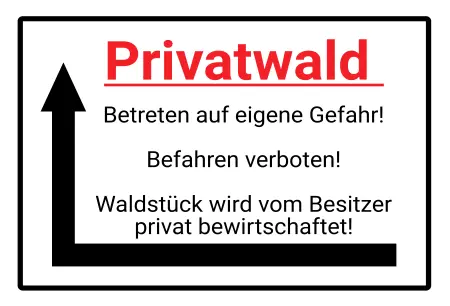 Warnschild Zutritt verboten Warnung - Zutritt verboten Privatwald Bild